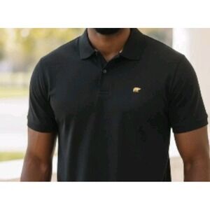 Jack Nicklaus Golden Bear Polo Golf Shirt XL Black Short Sleeve Mens   #015